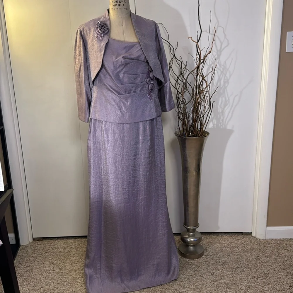 KM collections by Milla Bell lavender mother of the bride dress with jac… - Picture 1 of 9